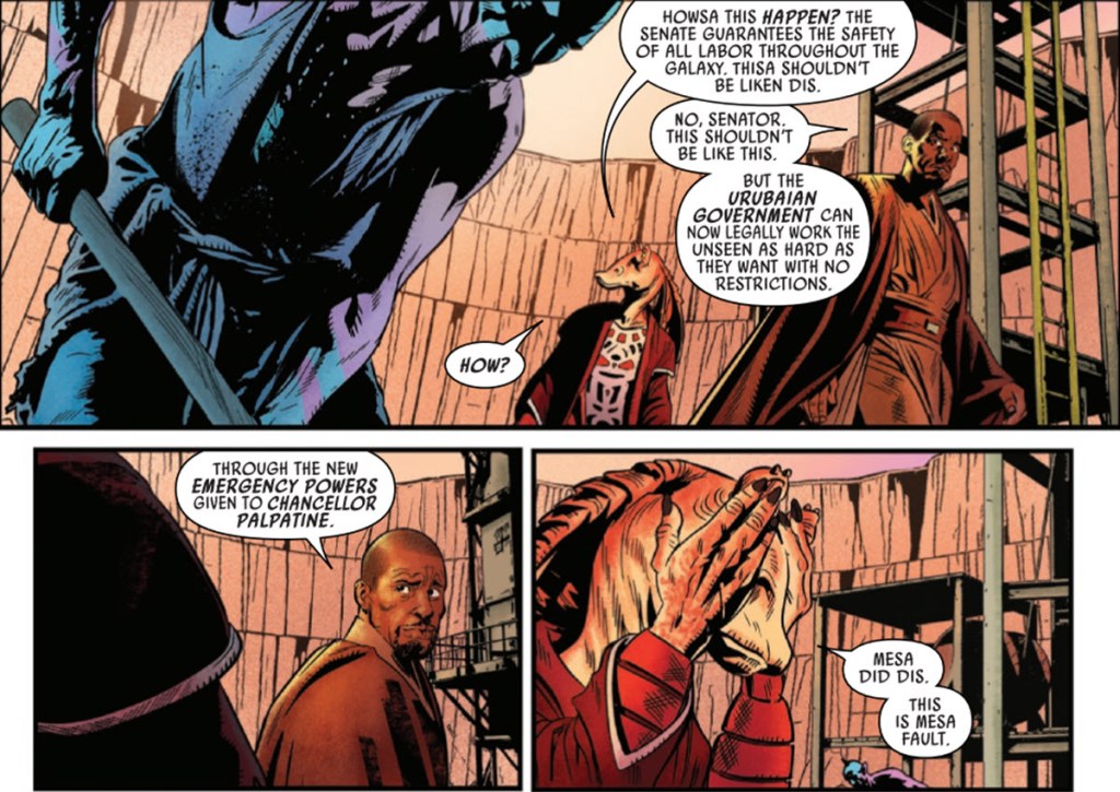 Jar Jar learns truth behind mines of Urubai in Star Wars Jar Jar #1