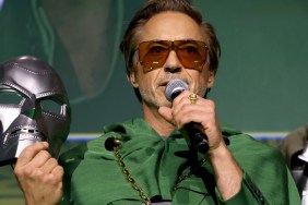 Robert Downey Jr. Sports Marvel’s Doctor Doom Super-Bowl T-Shirt