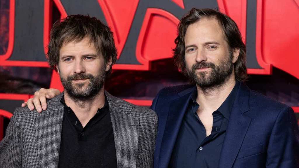 Ross Duffer and Matt Duffer attend the "Stranger Things 5" UK Special Screening at Odeon Luxe Leicester Square on November 13, 2025 in London, England.