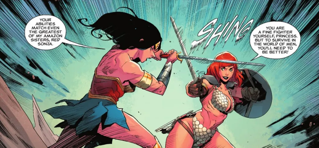 Wonder Woman vs Red Sonja in DC KO Boss Battle #1