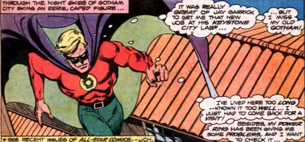 Alan Scott Green Lantern thinks of Gotham City