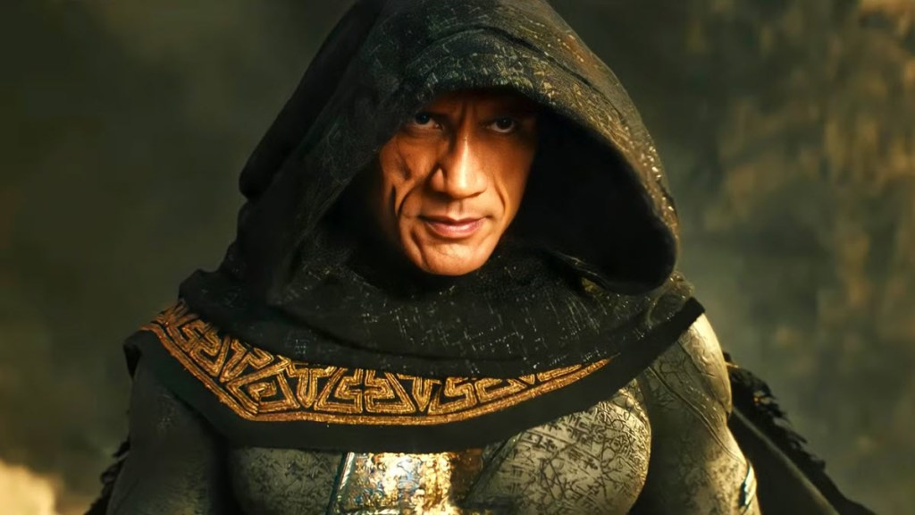 Dwayne The Rock Johnson as Black Adam in hooded cape