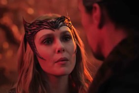 Elizabeth Olsen Poses With Doctor Doom in New Photo