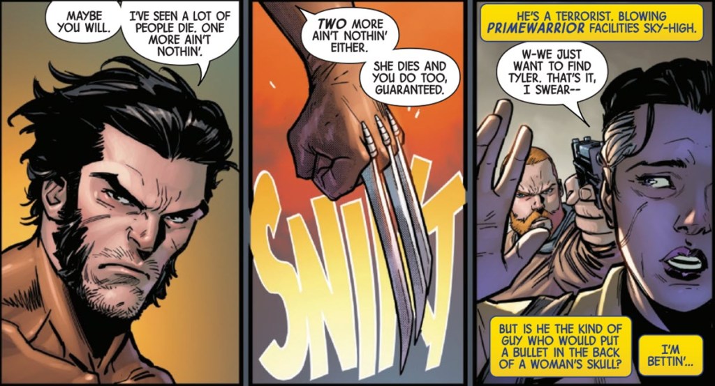Logan vs. David Colton in Wolverine Weapons of Armageddon #2