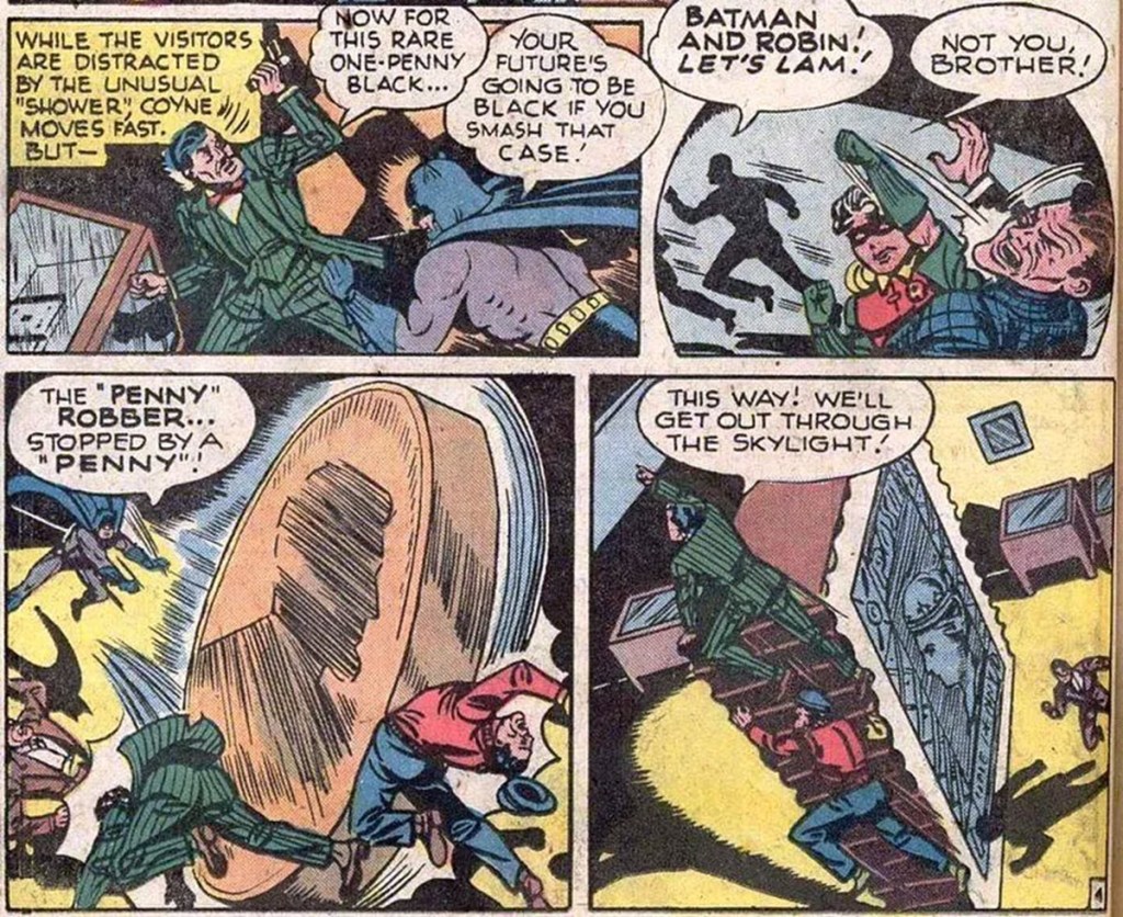 Original Origin of Giant Penny in Batcave from Penny Plunderer case