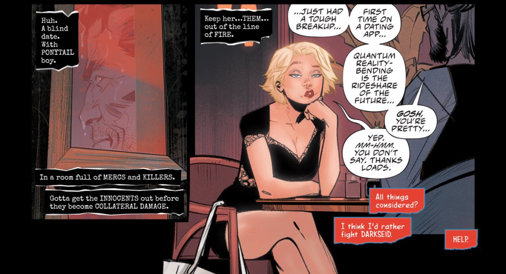 Power Girl on bad date in Superman Spider-Man #1