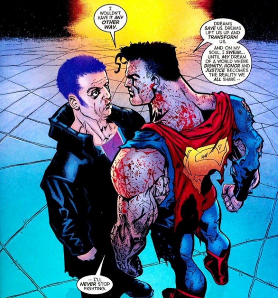 Superman and Manchester Black in What's So Funny About Truth Justice and the American Way