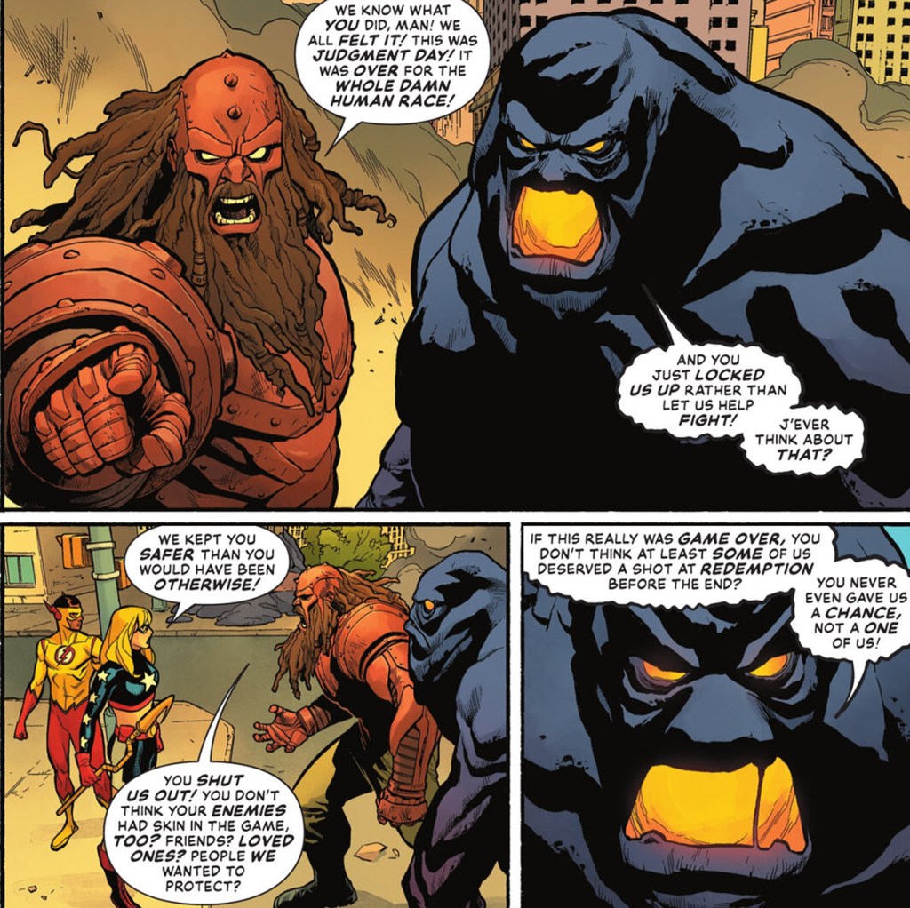 Tarpit and Girder point out Justice League hypocrisy in Justice League Unlimited #17