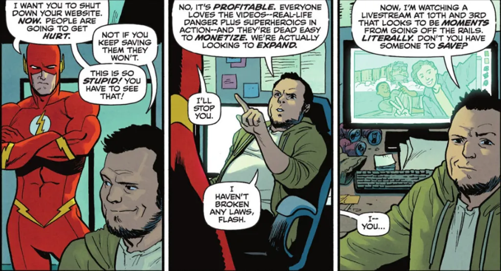 Wally West confronts Content Creator villain in The Flash #31