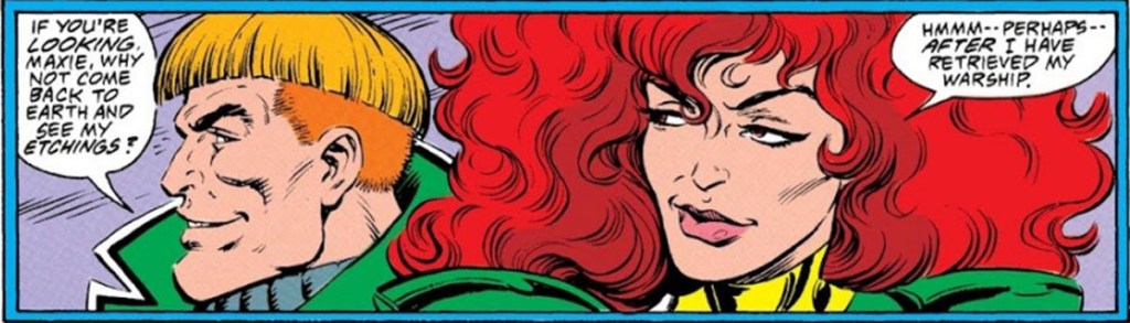 Guy Gardner flirts with Maxima in Superman Panic in the Sky