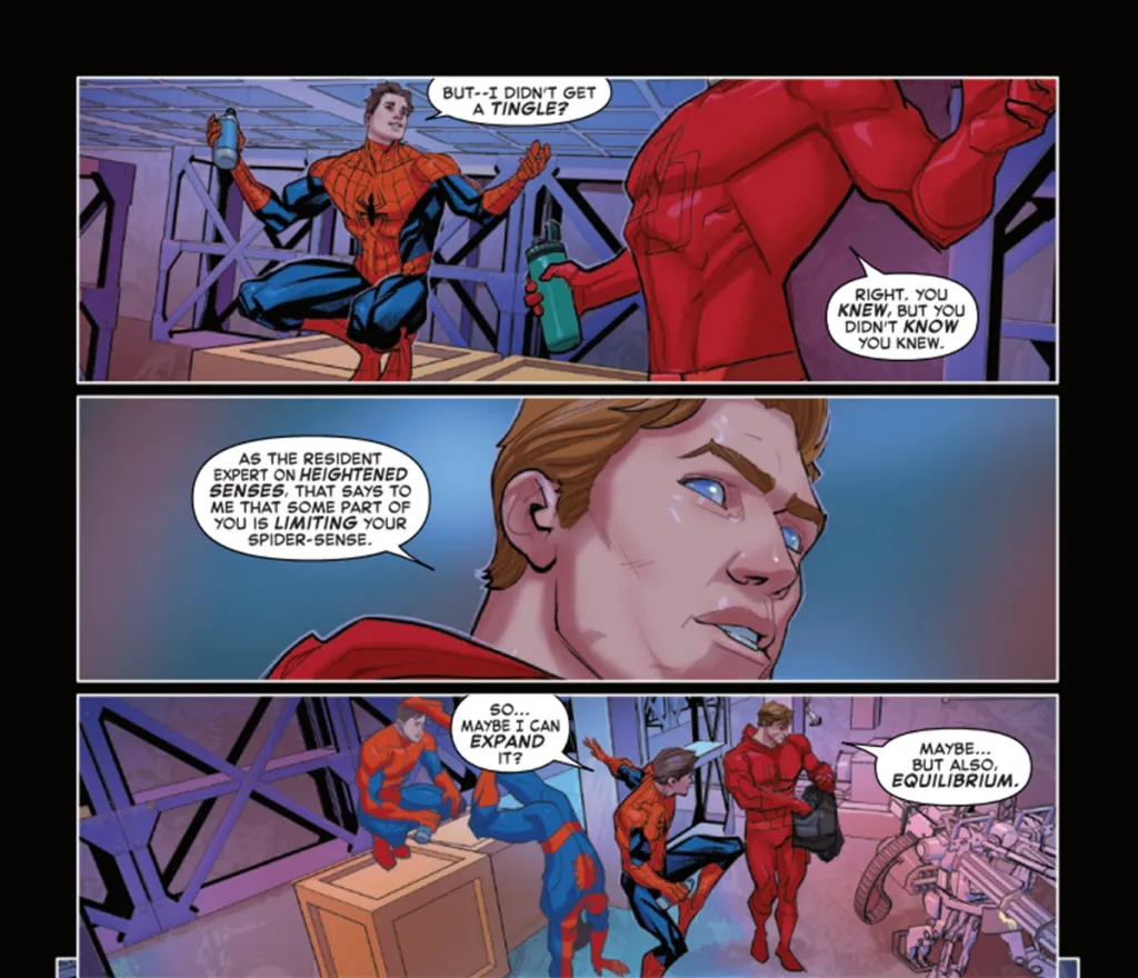 Daredevil suggests Peter Parker is holding back with Spider-Sense in Amazing Spider-Man #29