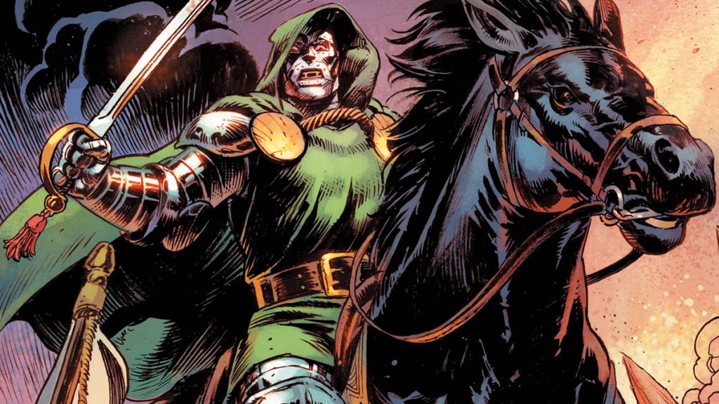 Doctor Doom on a Horse from Doomquest #1 cover
