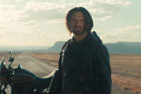 Sebastian Stan stands on a road in Thunderbolts.