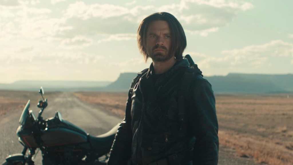 Sebastian Stan stands on a road in Thunderbolts.
