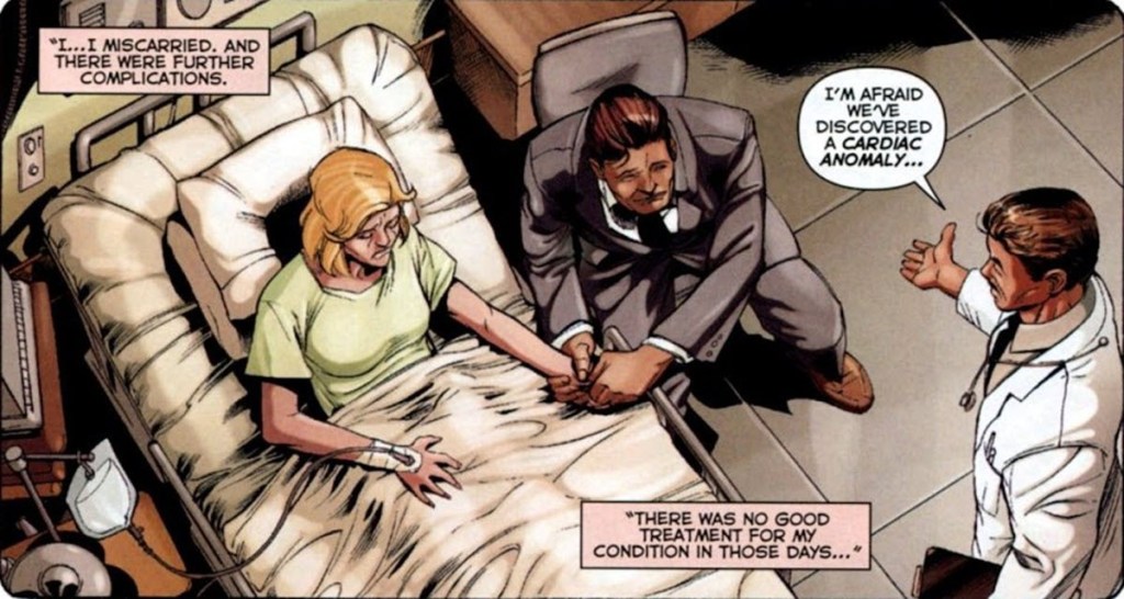 Aunt May's miscarriage in Amazing Spider-Man Family #7