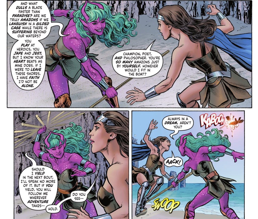 Galaxy and Dreamer as Amazons in Justice League Dream Girls – A DC Pride Event #1