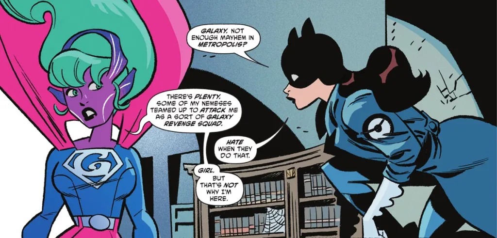 Galaxy and Dreamer as Supergirl and Batgirl in Justice League Dream Girls