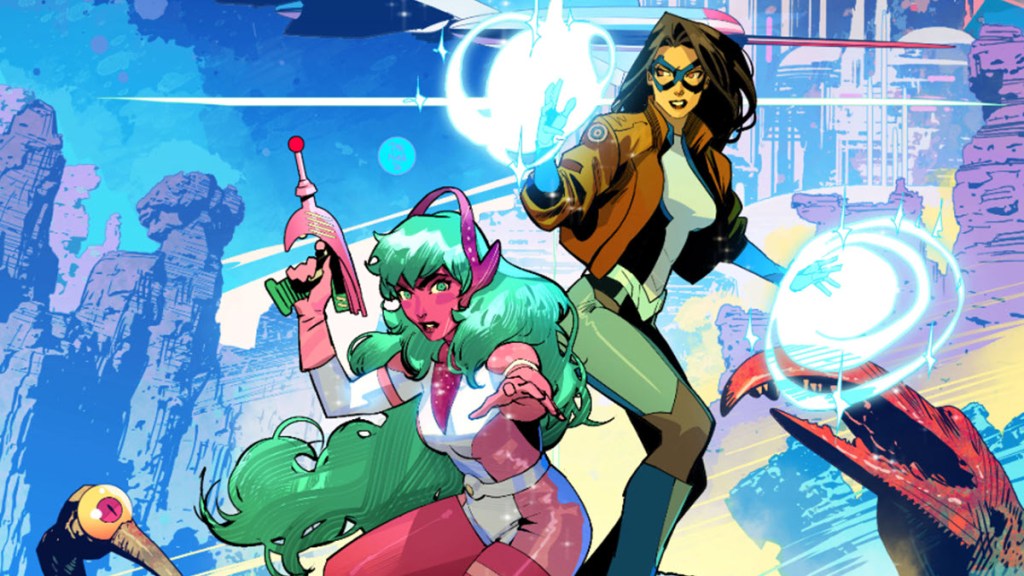 Galaxy and Dreamer in Justice League Intergalactic Special #1 variant cover art by Dan Mora cropped