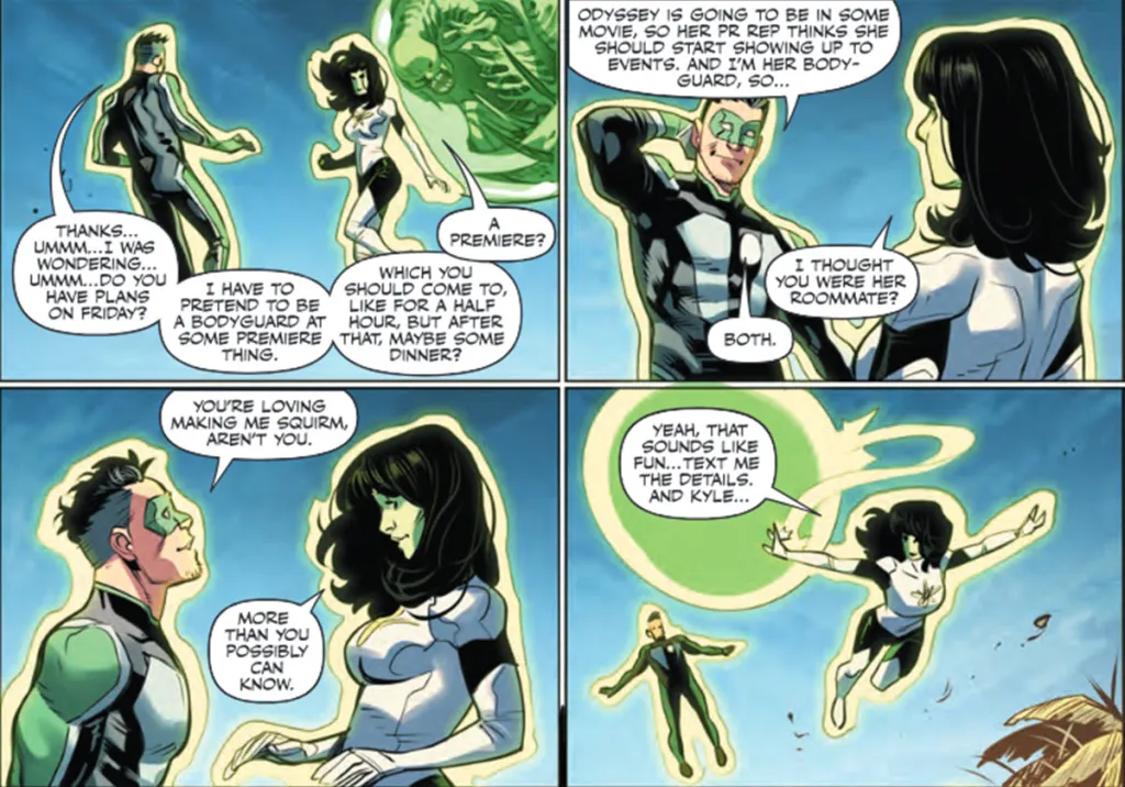 Kyle Rayner and Jade catch up in Green Lantern #36