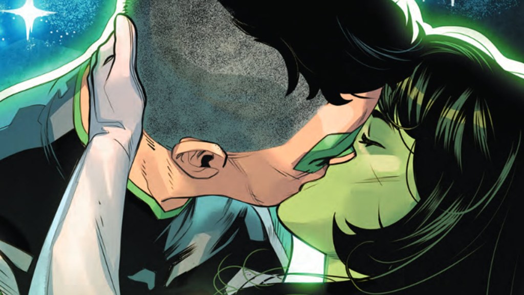 Kyle Rayner and Jade kiss in Green Lantern #36