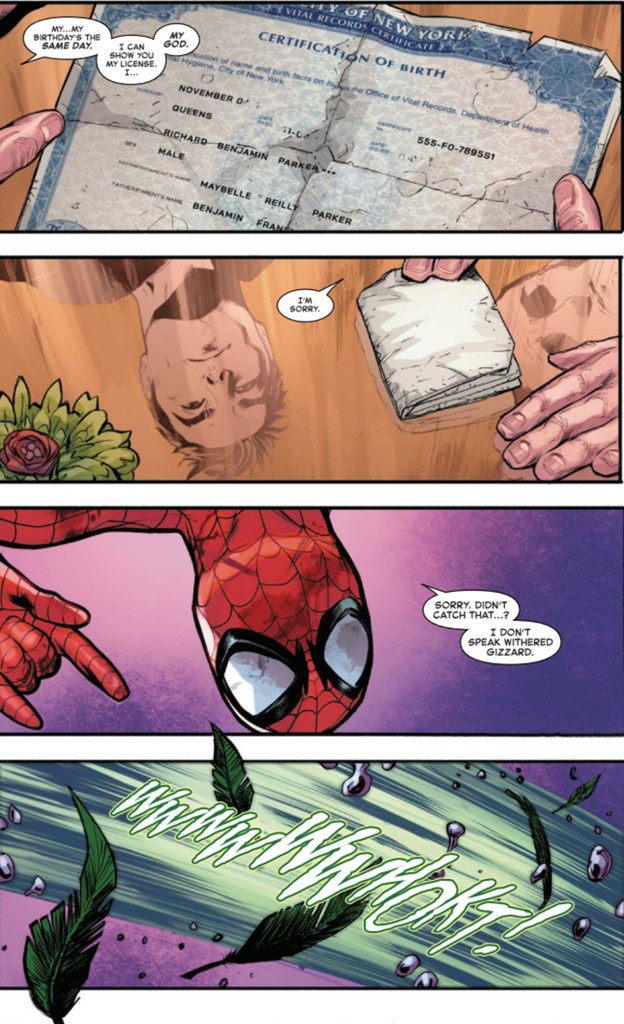 Mac Crane sees birth certificate in Amazing Spider-Man #31