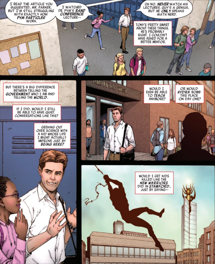 Peter Parker as a High School Science Teacher in Civil War Unmasked #2