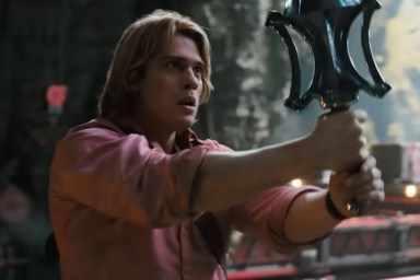 Prince Adam holding aloft the Sword of Power in Masters of the Universe 2026