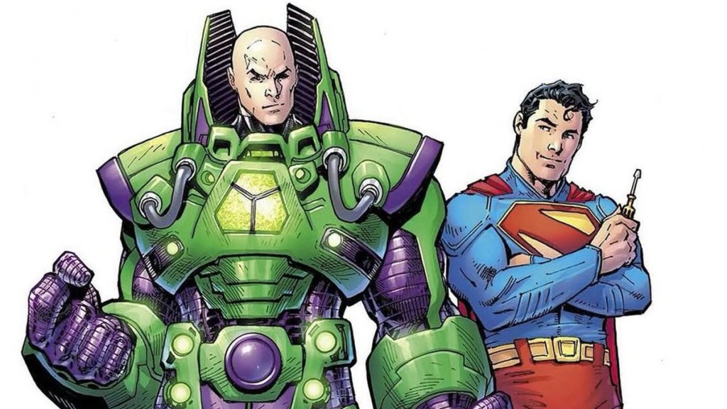 Superman and Lex Luthor in Warsuit by Jim Lee
