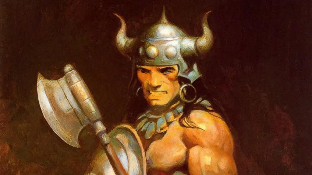 Conan the Adventurer painting by Frank Frazetta cropped