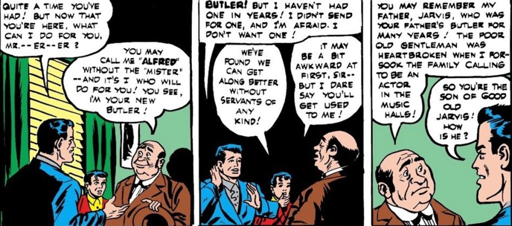 First appearance of Alfred the Butler in Batman #16 (1943)