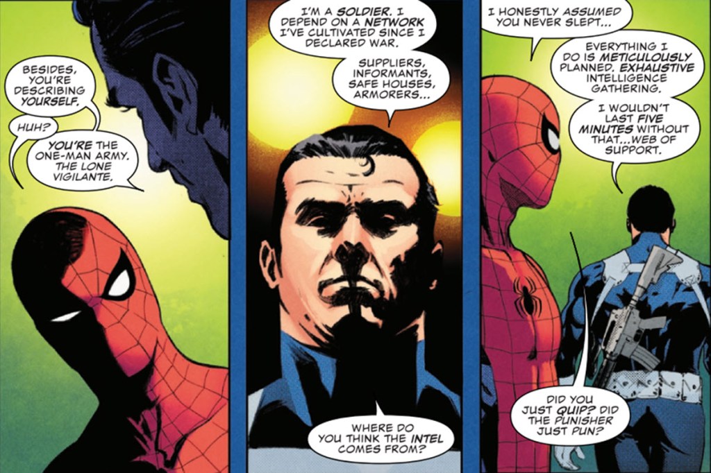 The Punisher quips at Spider-Man