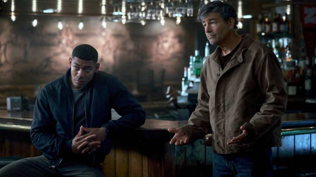 Aaron Pierre and Kyle Chandler in Lanterns.