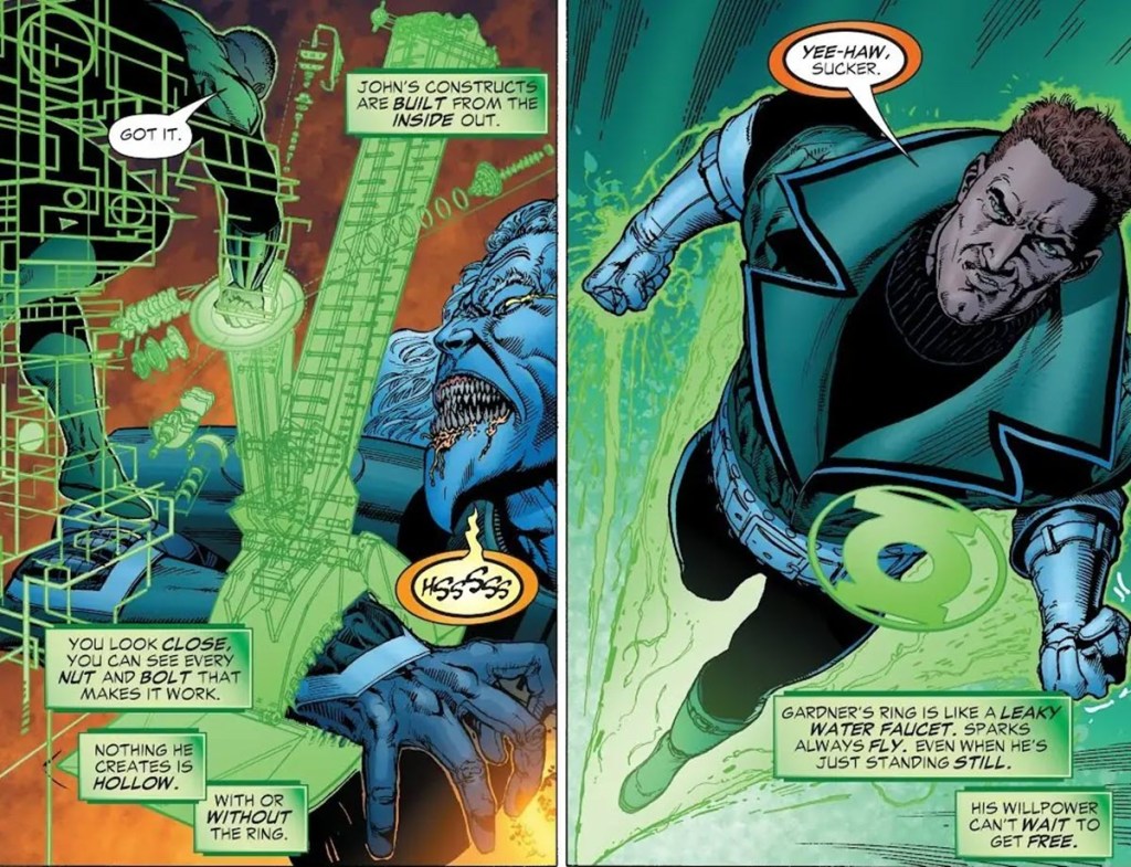 How John Stewart creates ring constructs in Green Lantern Rebirth #6