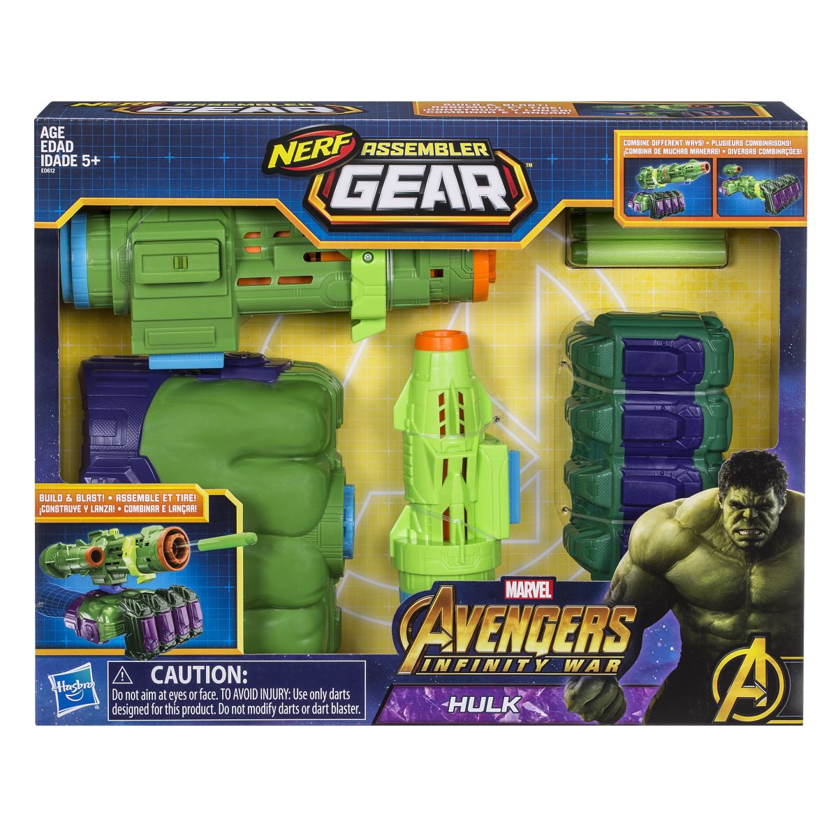 Marvel Avengers Infinity War Nerf Assembler Gear Hulk In Pkg