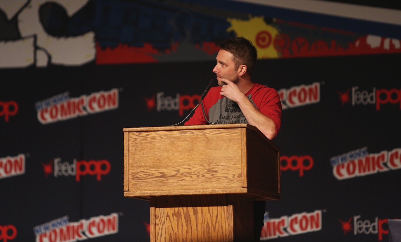 NEW YORK, NY - OCTOBER 09:  Panel host Chris Hardwick attends Walt Disney Studios' 2014 New York Comic Con presentation of "Big Hero 6" at the Javits Convention Center on Thursday October 9, 2014 in New York City.  (Photo by Jason Carter Rinaldi/Getty Images for Disney) *** Local Caption *** Chris Hardwick