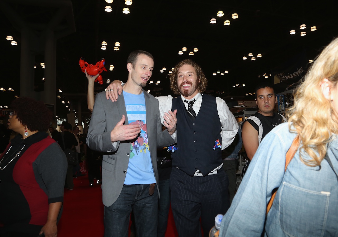NEW YORK, NY - OCTOBER 09:  Director Chris Williams (L)  and and T.J. Miller attend Walt Disney Studios' 2014 New York Comic Con presentations of "Big Hero 6" and "Tomorrowland" at the Javits Convention Center on Thursday October 9, 2014 in New York City.  (Photo by Jason Carter Rinaldi/Getty Images for Disney) *** Local Caption *** Chris Williams;TJ Miller