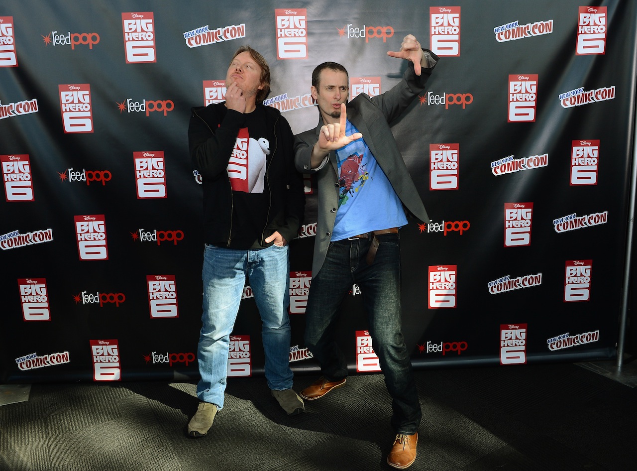 NEW YORK, NY - OCTOBER 09:  Directors Don Hall (L) and Chris Williams attend Walt Disney Studios' 2014 New York Comic Con presentations of "Big Hero 6" and "Tomorrowland" at the Javits Convention Center on Thursday October 9, 2014 in New York City.  (Photo by Stephen Lovekin/Getty Images for Disney) *** Local Caption *** Don Hall;Chris Williams