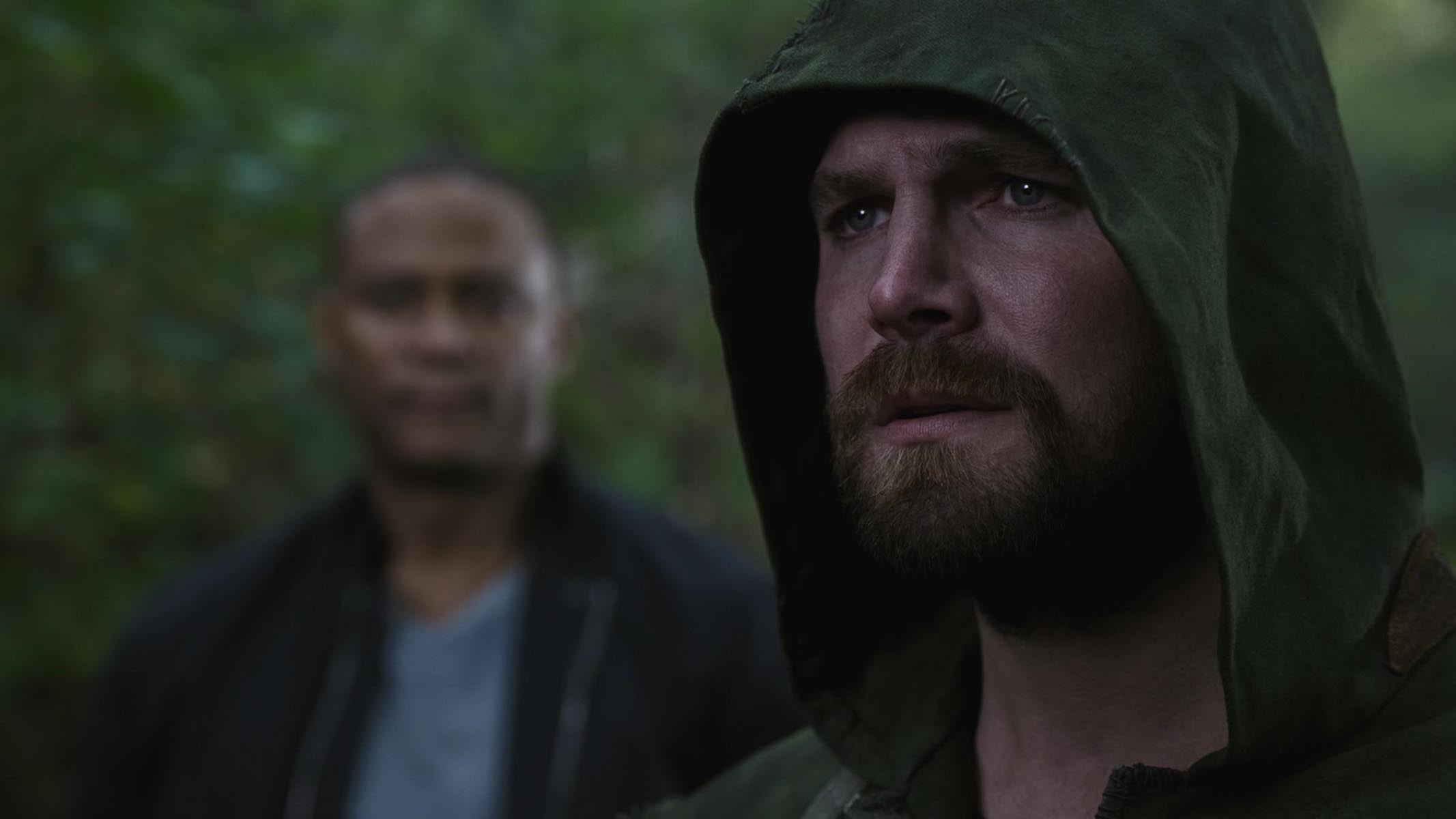 David Ramsey as John Diggle/Spartan and Stephen Amell as Oliver Queen/Green Arrow