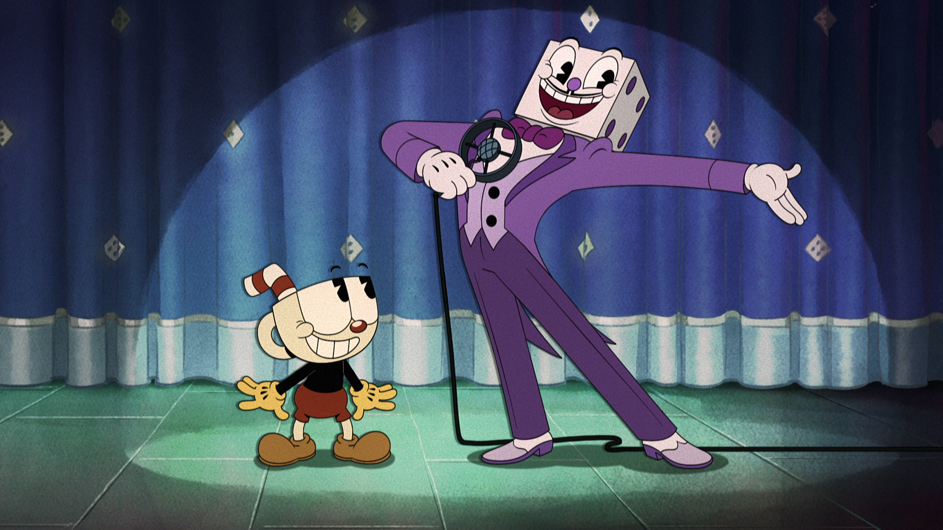 The Cuphead Show! (L to R) Tru Valentino as Cuphead and Wayne Brady as King Dice in The Cuphead Show! Cr. COURTESY OF NETFLIX © 2022