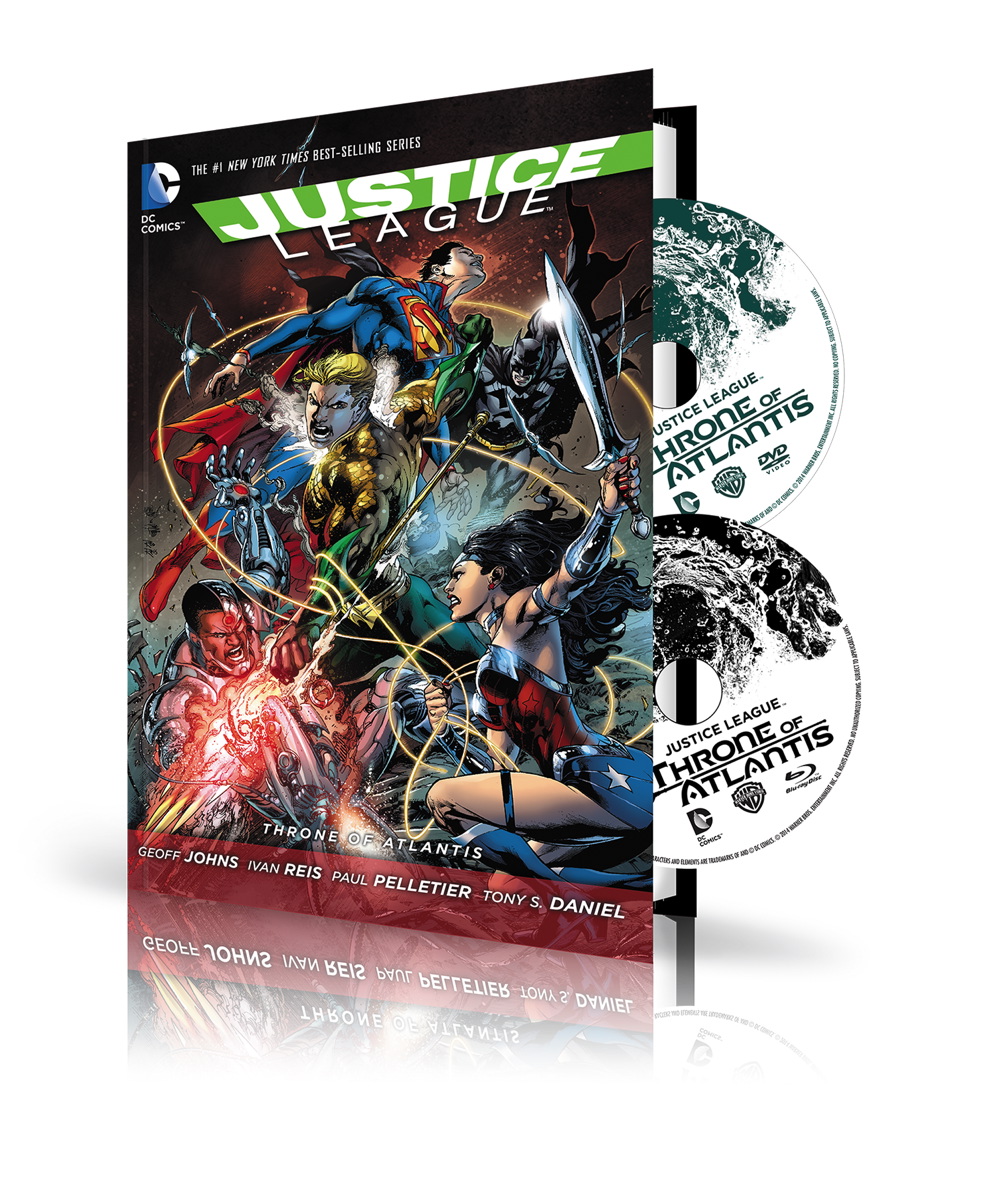 JUSTICE LEAGUE: THRONE OF ATLANTIS HC BOOK AND DVD/BLU-RAY SET
