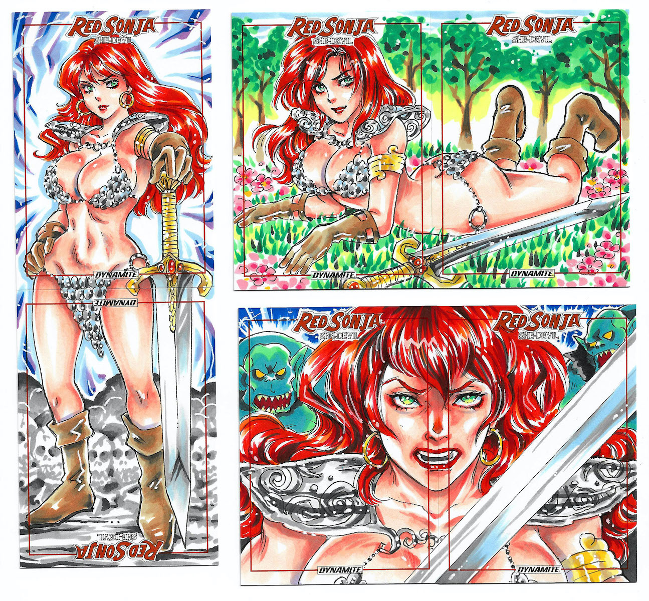 Red Sonja Hand-Drawn Sketch Card 2