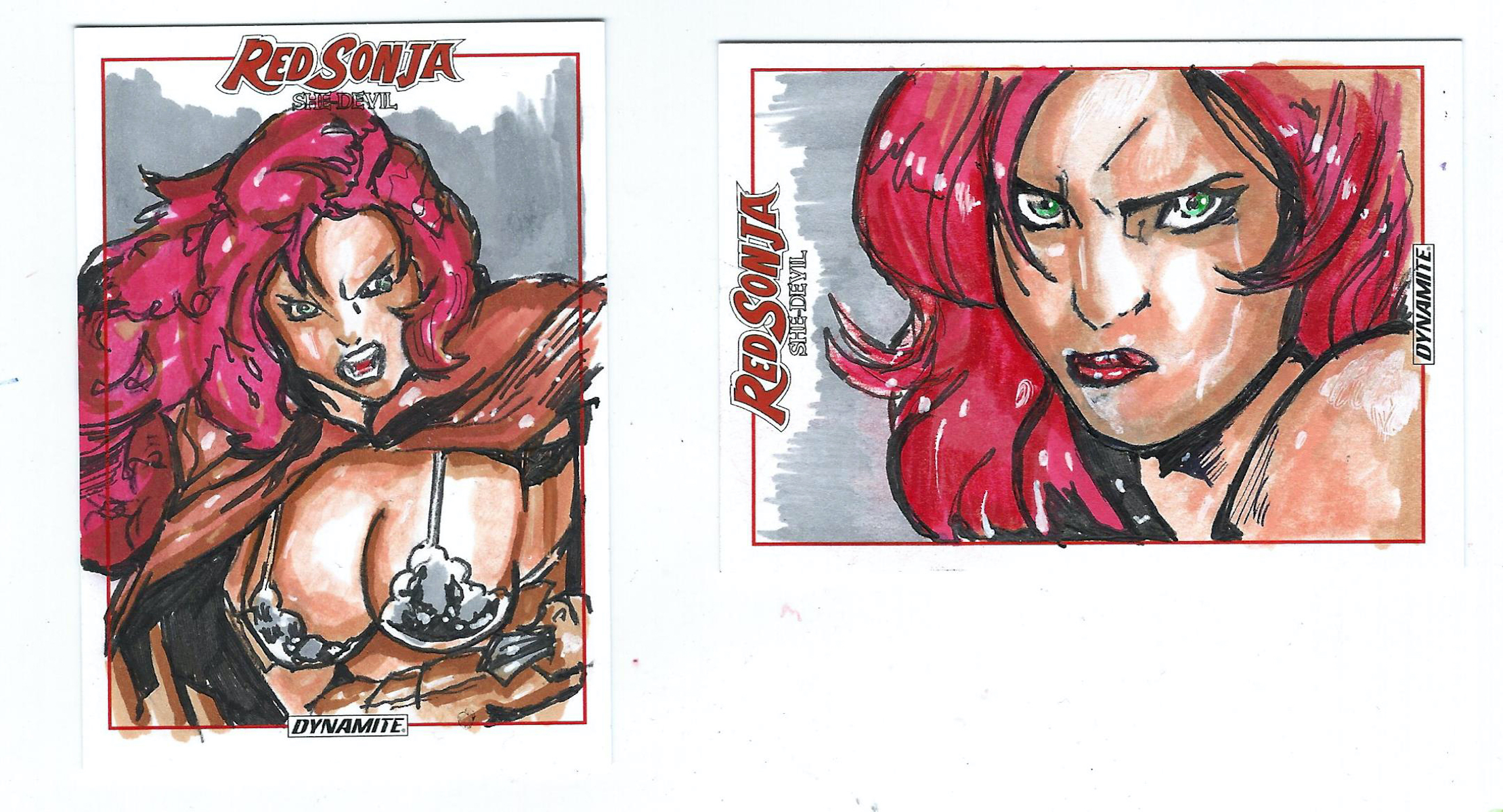 Red Sonja Hand-Drawn Sketch Card 5