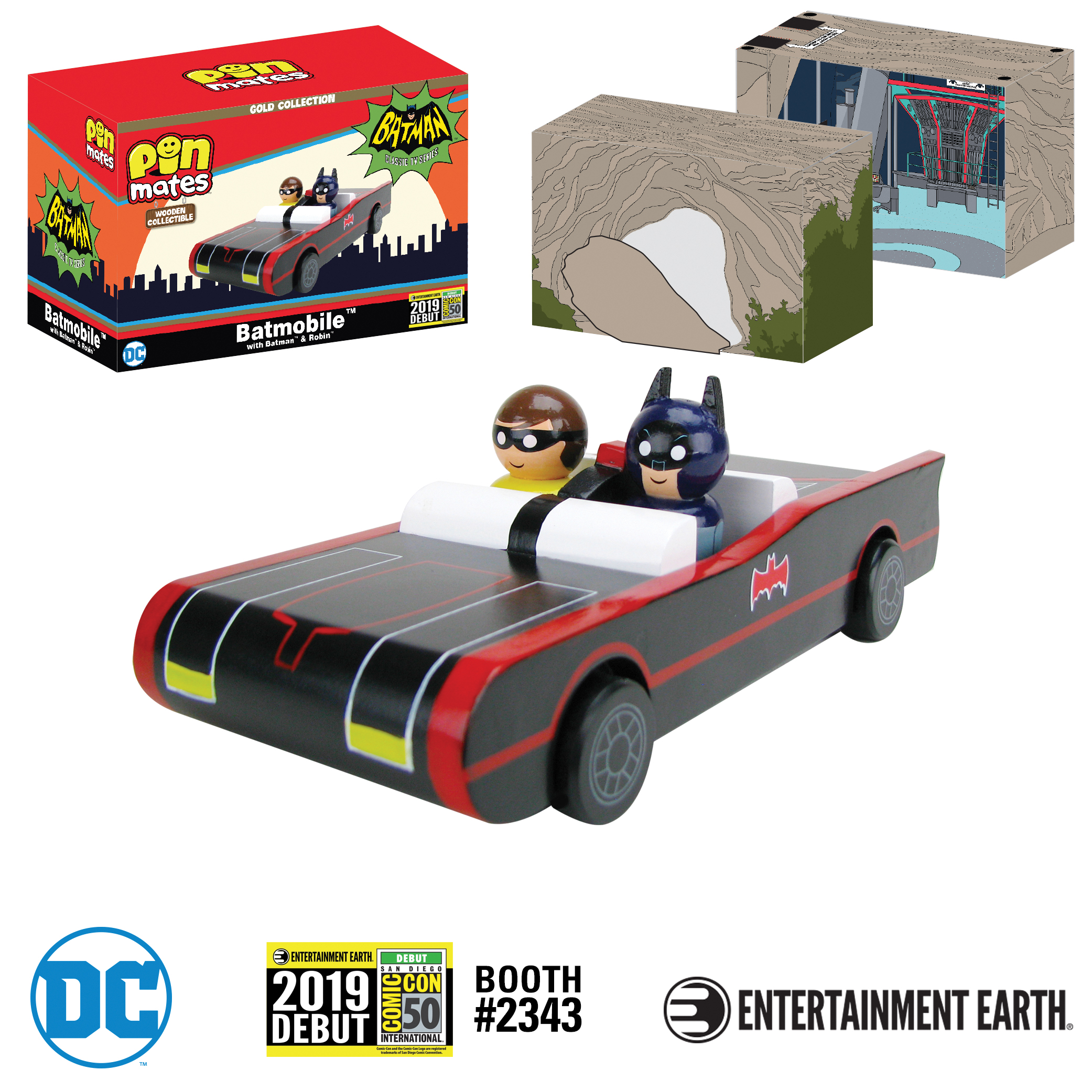 Batman, Robin, Batmobile and Batcave