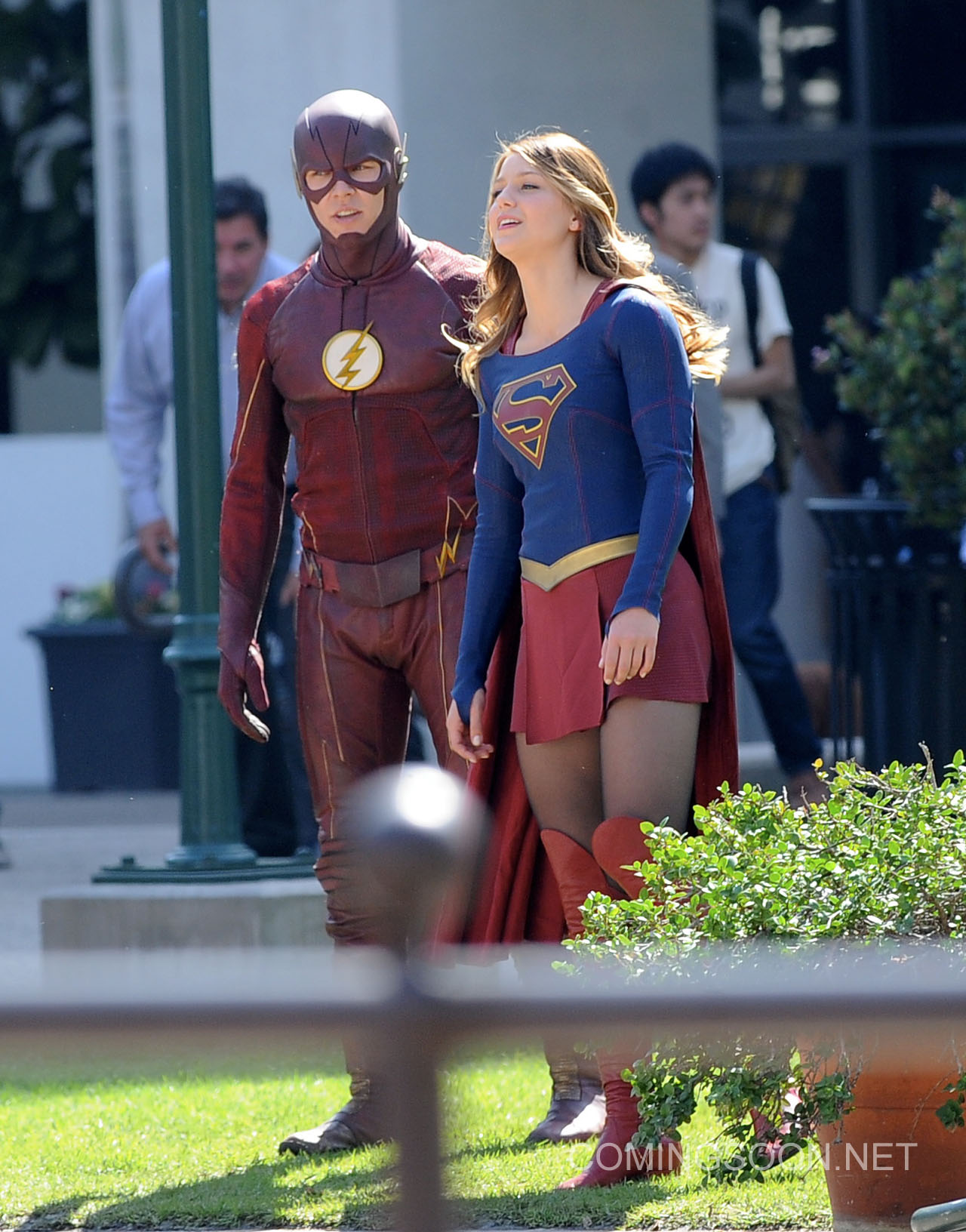 The Flash on the Supergirl Set