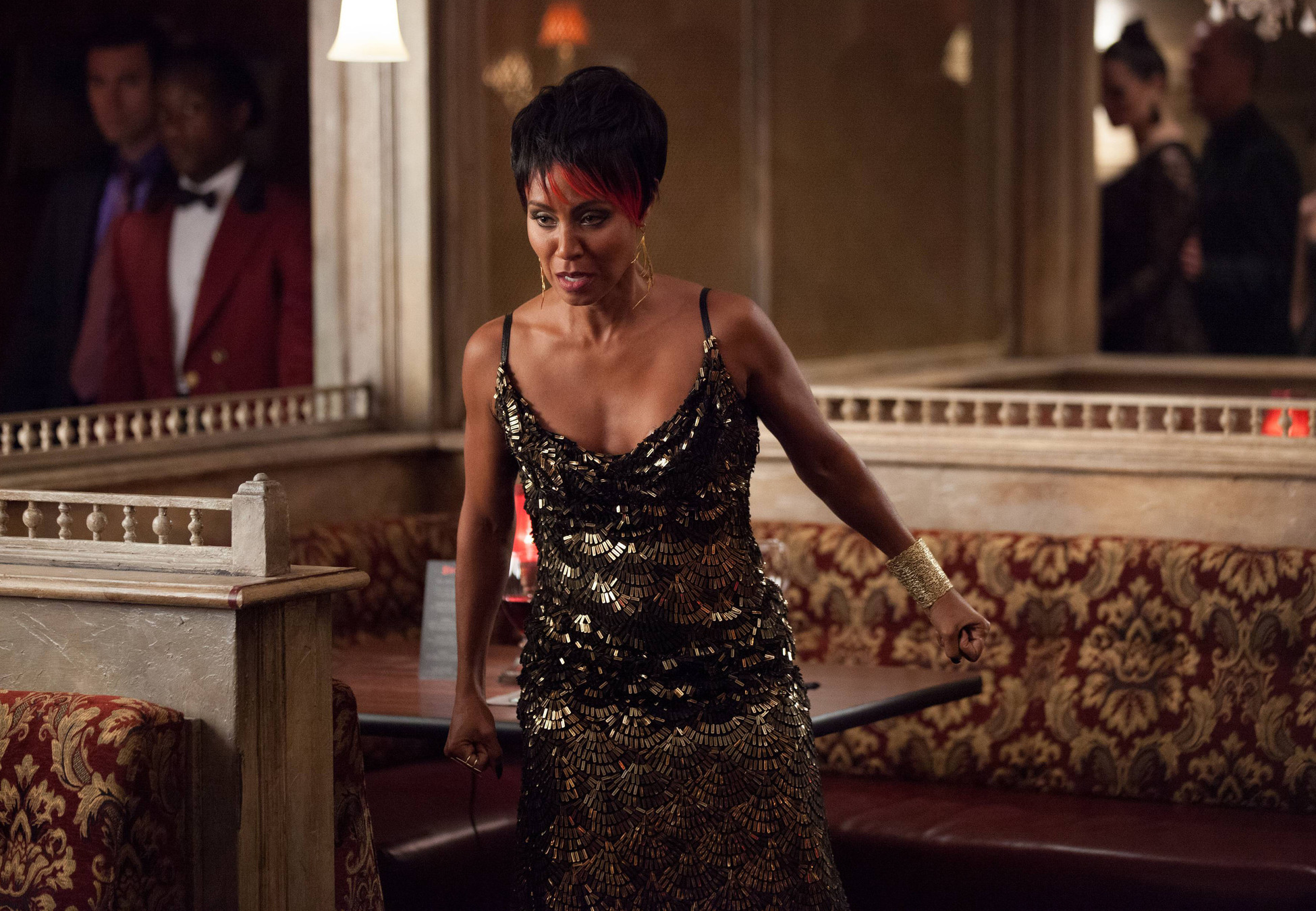 GOTHAM: Fish Mooney (Jada Pinkett Smith) orders everyone to leave her club in the "Selina Kyle" episode of GOTHAM airing Monday, Sept. 29 (8:00-9:00 PM ET/PT) on FOX. Â©2014 Fox Broadcasting Co. Cr: Jessica Miglio/FOX