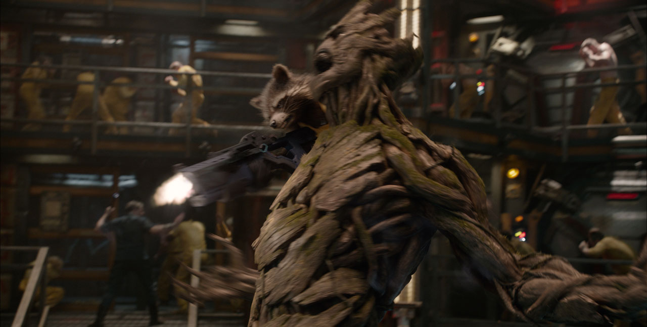 Marvel's Guardians Of The Galaxy

L to R: Rocket Racoon (voiced by Bradley Cooper) & Groot (voiced by Vin Diesel)

Ph: Film Frame

Â©Marvel 2014
