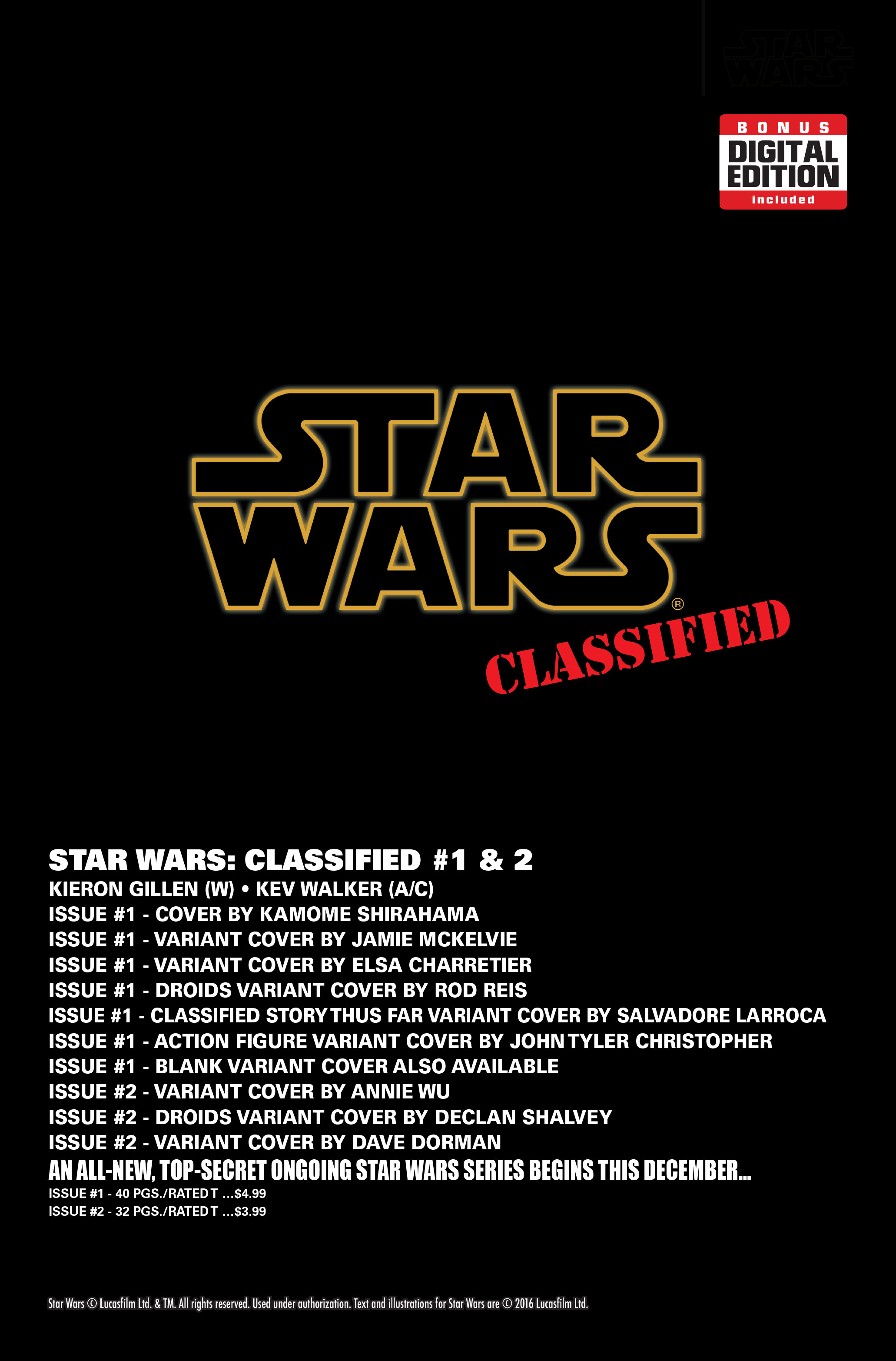 STAR WARS: CLASSIFIED #1 & 2