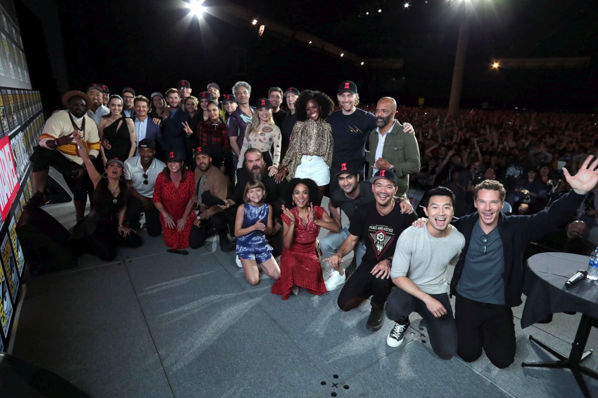 SAN DIEGO, CALIFORNIA - JULY 20 Cast and Filmmakers at the San Diego Comic-Con International 2019 Marvel Studios Panel in Hall H on July 20, 2019 in San Diego, California

Photo: Eric Charbonneau