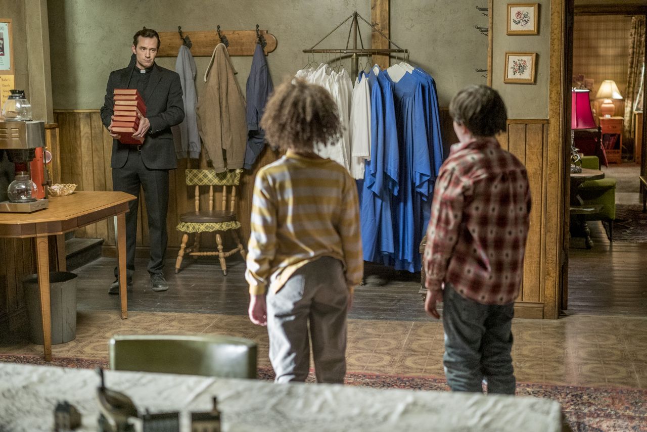 Nathan Darrow as John Custer, Dominic Ruggieri as Young Jesse, Ashley Aufderheide as Young TulipÂ - Preacher _ Season 1, Episode 6 - Photo Credit: Lewis Jacobs/Sony Pictures Television/AMC