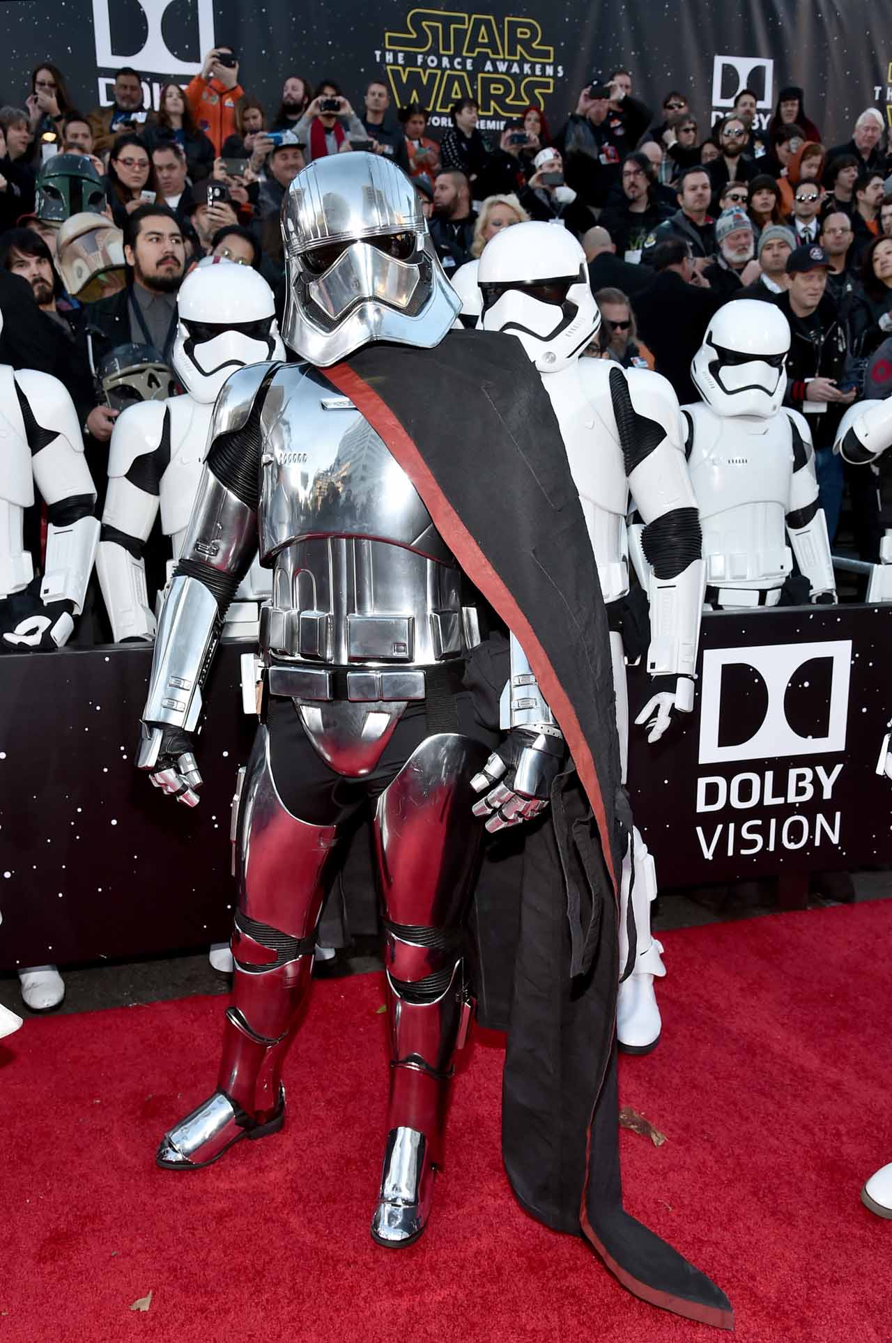 HOLLYWOOD, CA - DECEMBER 14: Captain Phasma attends the World Premiere of ?Star Wars: The Force Awakens? at the Dolby, El Capitan, and TCL Theatres on December 14, 2015 in Hollywood, California.  (Photo by Alberto E. Rodriguez/Getty Images for Disney) *** Local Caption *** Captain Phasma